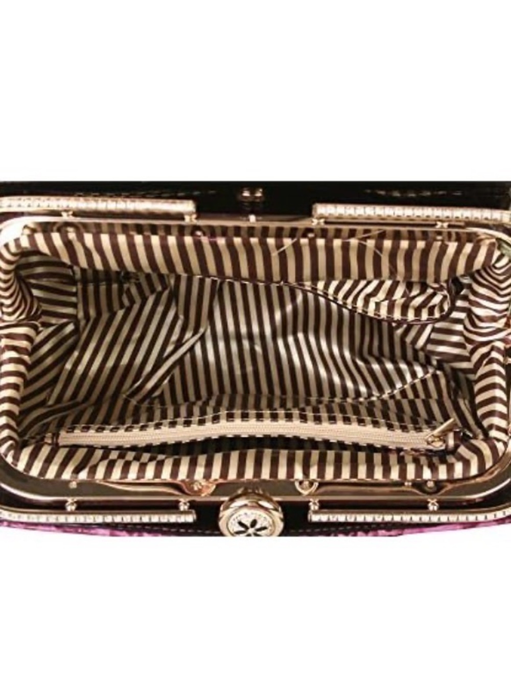 Front Turn-Lock Faux Python Kiss-Lock structured Satchel Bag - Picture 2 of 7